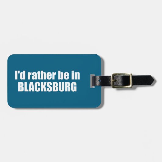 私はバージニア州のブラックスバーグに行きたい ラゲッジタグ (正面横)