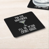 私はバーテンダーであなたの霊導役になる スクエアペーパーコースター (アングル)