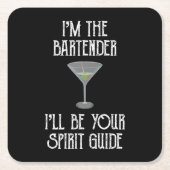 私はバーテンダーであなたの霊導役になる スクエアペーパーコースター (正面)