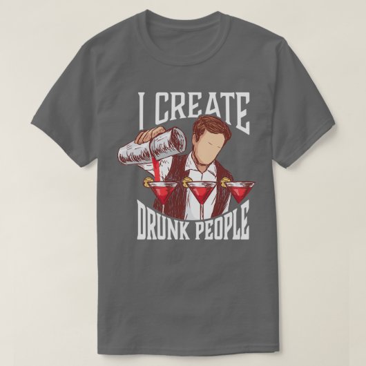 私はバーテンダー飲の人々のデザインを作成する Tシャツ (デザイン正面)