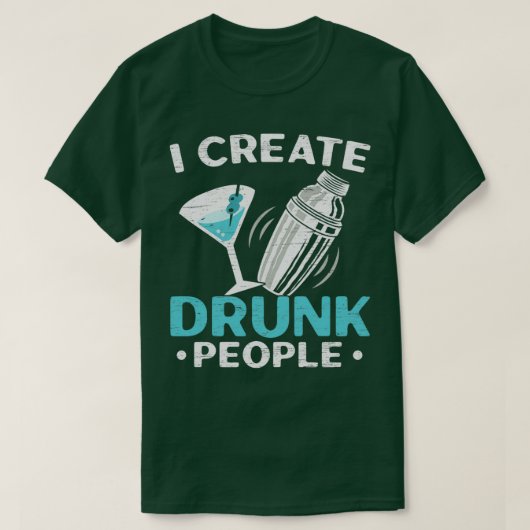 私はバーテンダー飲の人を作成 Tシャツ (デザイン正面)