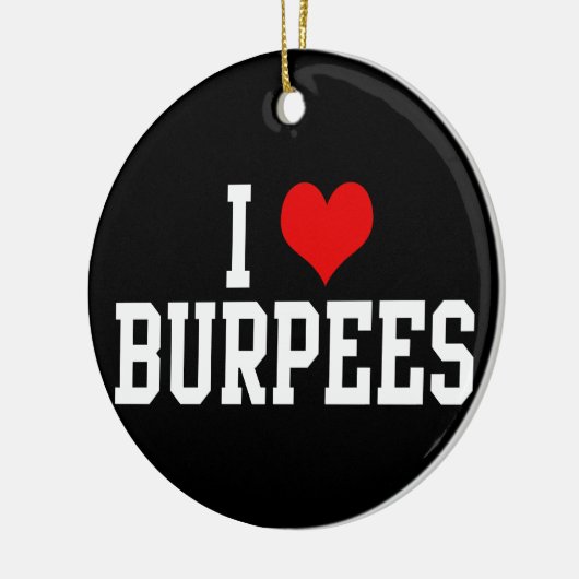 私はバーピーズを愛するフィットネス セラミックオーナメント (左)