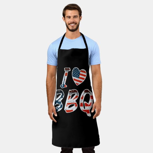 私はバーベキューが大好き エプロン (着用した状態)