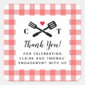 私はバーベキューの赤いピクニックを好む スクエアシール (正面)