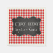 私はバーベキューを行素朴婚約パーティ スタンダードカクテルナプキン (正面)