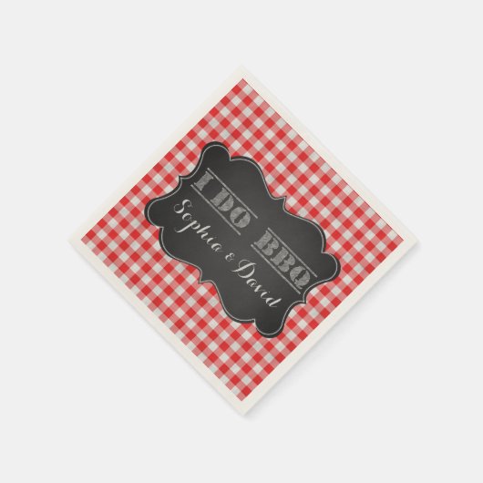 私はバーベキューを行素朴婚約パーティ スタンダードカクテルナプキン (角)