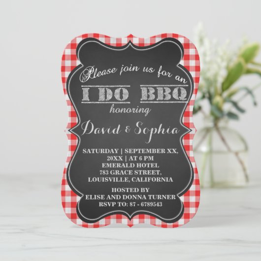 私はバーベキューを行素朴婚約パーティ 招待状 (スタンド正面)