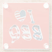 私はバーベキュー、アメリカの愛国心が大好き ガラスコースター (裏面)