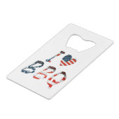 私はバーベキュー、アメリカの愛国心が大好き クレジットカード栓抜き (正面アングル)