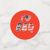 私はバーベキュー、アメリカの愛国心が大好き コンフェッティ (スモール正面)