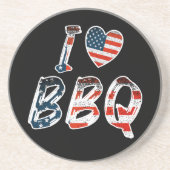 私はバーベキュー、アメリカの愛国心が大好き コースター (正面)