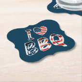 私はバーベキュー、アメリカの愛国心が大好き ペーパーコースター (アングル)