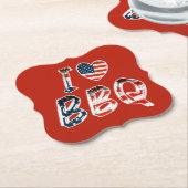 私はバーベキュー、アメリカの愛国心が大好き ペーパーコースター (アングル)