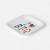 私はバーベキュー、アメリカの愛国心が大好き ペーパープレート (傾斜あり)