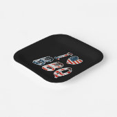 私はバーベキュー、アメリカの愛国心が大好き ペーパープレート (傾斜あり)