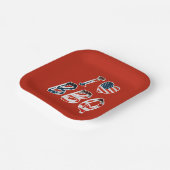 私はバーベキュー、アメリカの愛国心が大好き ペーパープレート (傾斜あり)