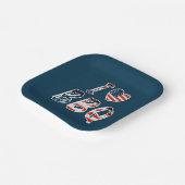 私はバーベキュー、アメリカの愛国心が大好き ペーパープレート (傾斜あり)