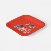 私はバーベキュー、アメリカの愛国心が大好き ペーパープレート (傾斜あり)