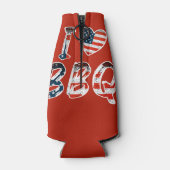 私はバーベキュー、アメリカの愛国心が大好き ボトルクーラー (裏面)