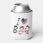 私はバーベキュー、アメリカの愛国心が大好き 缶クーラー (缶正面)