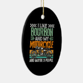 私はバーボンとバイクの贈り物が好きです セラミックオーナメント (右)