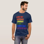 私はバーボンをゲイとLGBTにまっすぐ好き Tシャツ (正面フル)