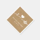 私はバーラップの紙素朴製結婚ナプキンをする スタンダードカクテルナプキン (角)