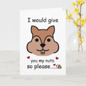 私はバ与えンタインのリスの私の木の実をしたい カード (黄色い花)