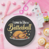 私はバ来ターボールの七面鳥の感謝祭が好き ペーパープレート (パーティー)