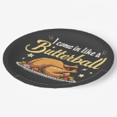 私はバ来ターボールの七面鳥の感謝祭が好き ペーパープレート (アングル)