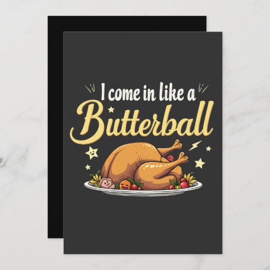 私はバ来ターボールの七面鳥の感謝祭が好き 招待状 (正面/裏面)