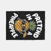 私はパイナップルだ フリースブランケット (正面(横))