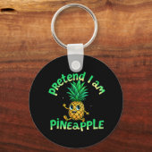 私はパイナップルのフリ – & おもしろい Cute Tropical キーホルダー (裏面)