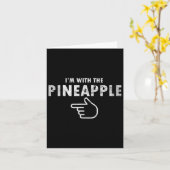 私はパイナップルハロウィーンの衣装おもしろいカップルPと一緒 カード (黄色い花)