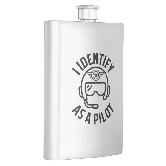 「私はパイロットだと思う」引用文、ユーモアおもしろい、 フラスク (右)