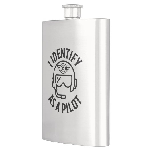 「私はパイロットだと思う」引用文、ユーモアおもしろい、 フラスク (左)