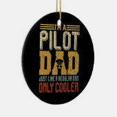 私はパイロットパパ父おもしろいの日のギフトヴィンテージ セラミックオーナメント (右)