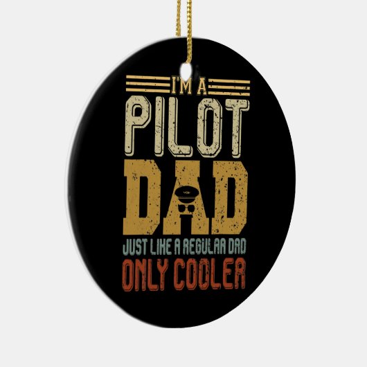 私はパイロットパパ父おもしろいの日のギフトヴィンテージ セラミックオーナメント (右)