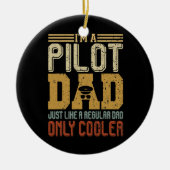 私はパイロットパパ父おもしろいの日のギフトヴィンテージ セラミックオーナメント (正面)