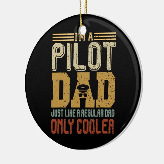私はパイロットパパ父おもしろいの日のギフトヴィンテージ セラミックオーナメント (左)