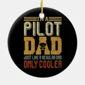 私はパイロットパパ父おもしろいの日のギフトヴィンテージ セラミックオーナメント (裏面)