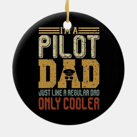 私はパイロットパパ父おもしろいの日のギフトヴィンテージ セラミックオーナメント (裏面)