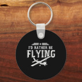 私はパイロット飛行機の飛んでいるパイロットギフトになりたい キーホルダー (正面)
