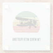 私はパイロットDNAと配線さおもしろいれ、ヴィンテージレトロ ガラスコースター (裏面)