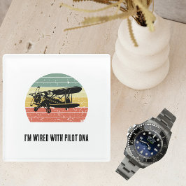 私はパイロットDNAと配線さおもしろいれ、ヴィンテージレトロ ガラスコースター