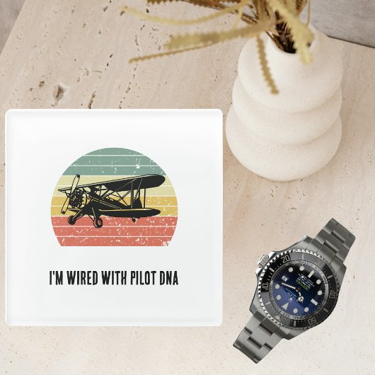 私はパイロットDNAと配線さおもしろいれ、ヴィンテージレトロ ガラスコースター