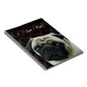 私はパグが大好きハート ノートブック (右側)
