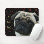 私はパグが大好きハート マウスパッド (マウス)