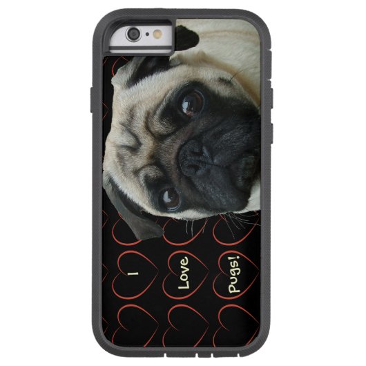 私はパグが大好きハート Case-Mate iPhoneケース (裏面)