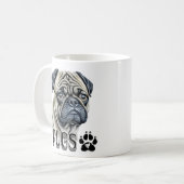 私はパグが大好き |かわいい犬のオーナー コーヒーマグカップ (正面左)